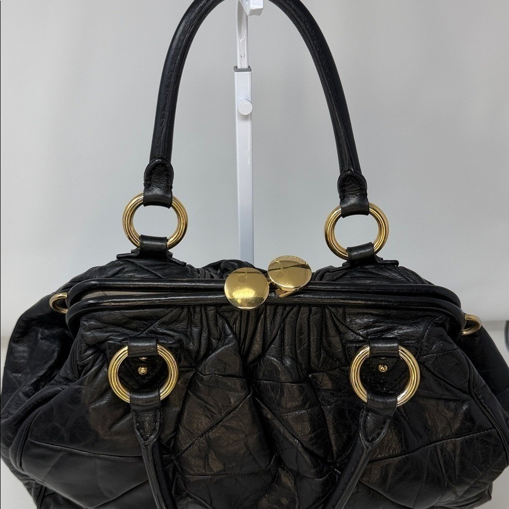 Marc Jacobs Stam Patchwork Quilted Black leather satchel spring 2007 collection - Picture 8 of 17